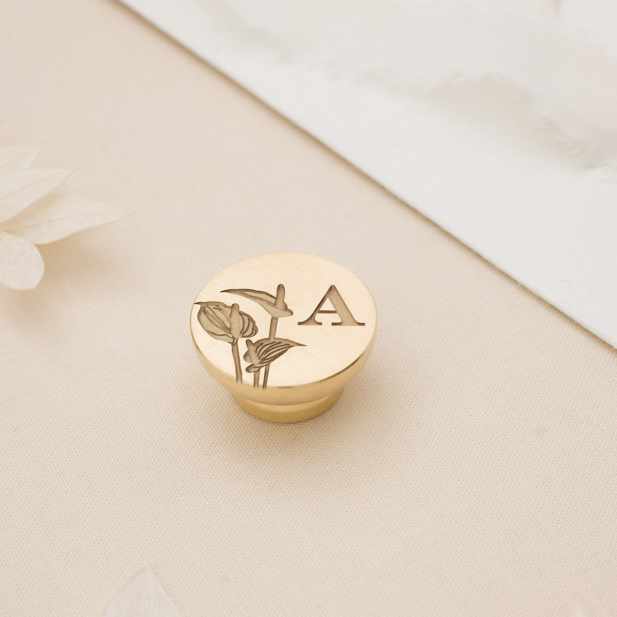 Anthurium Single Initial Wax Stamp