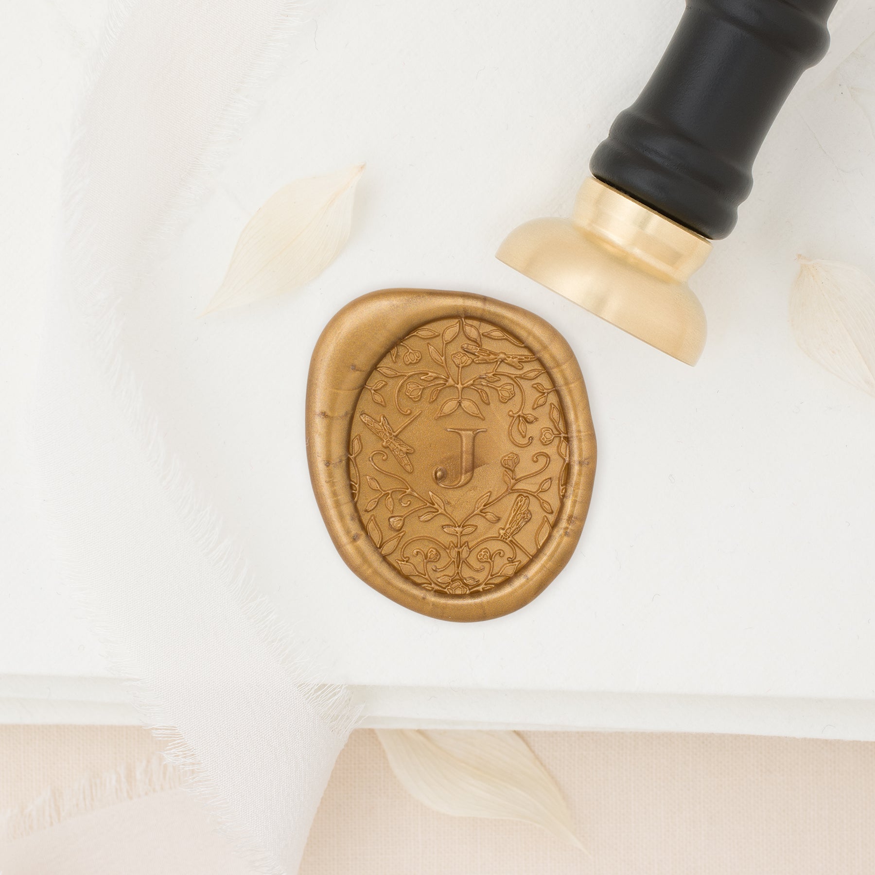 June Single Initial Wax Stamp