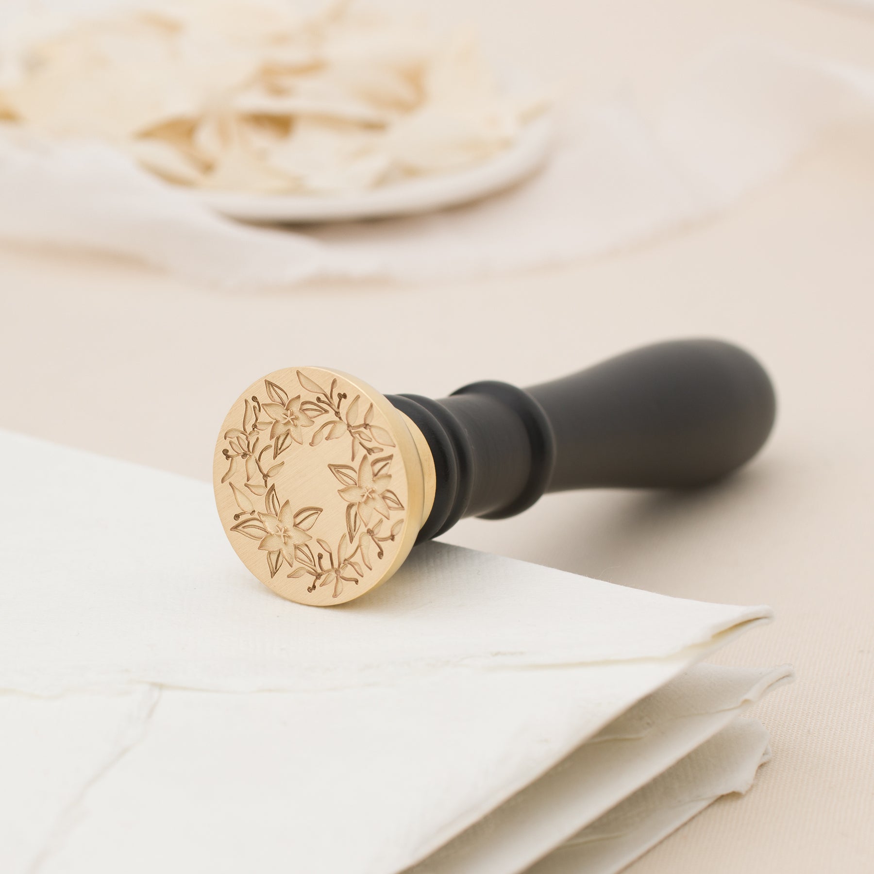 Poinsettia Wreath Wax Stamp