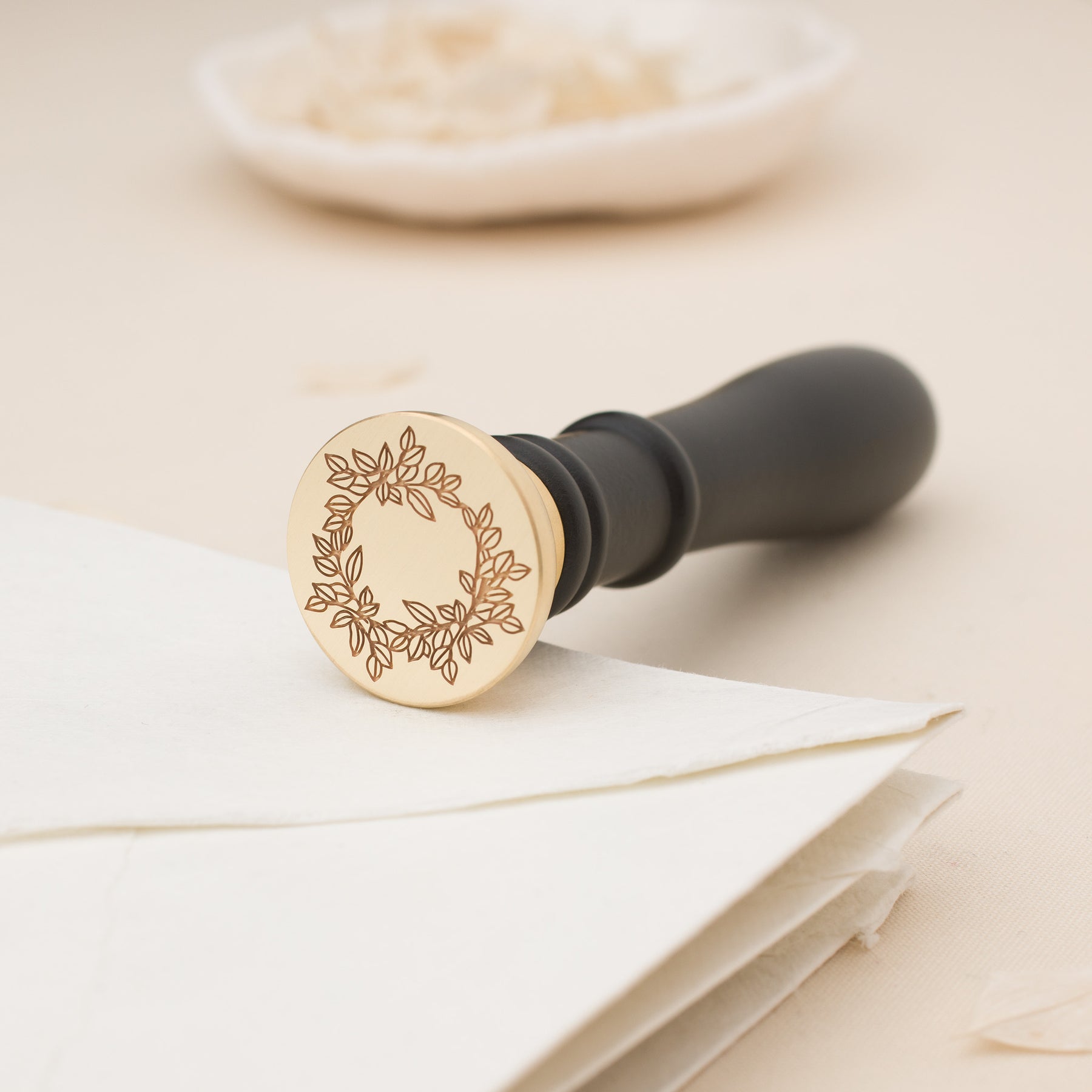 Salal Wreath Wax Stamp