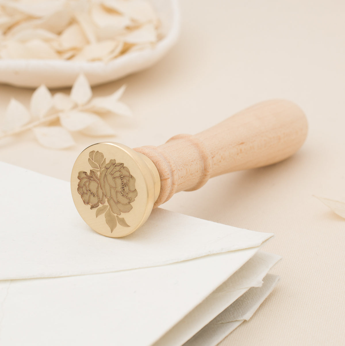 Vintage Peonies 3D Wax Stamp