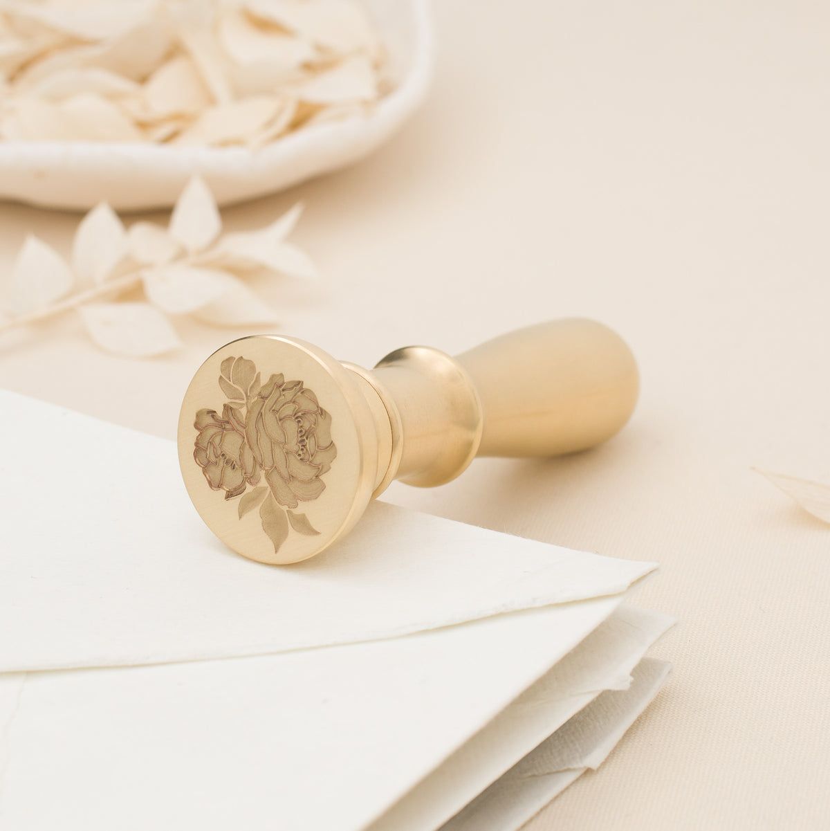 Vintage Peonies 3D Wax Stamp