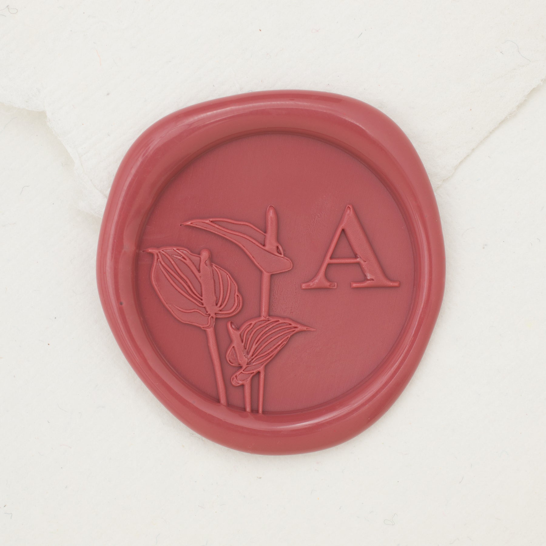 Anthurium Single Initial Wax Seals