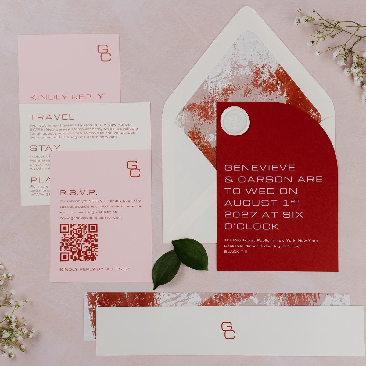 Editorial Eclectic Wedding Invitation