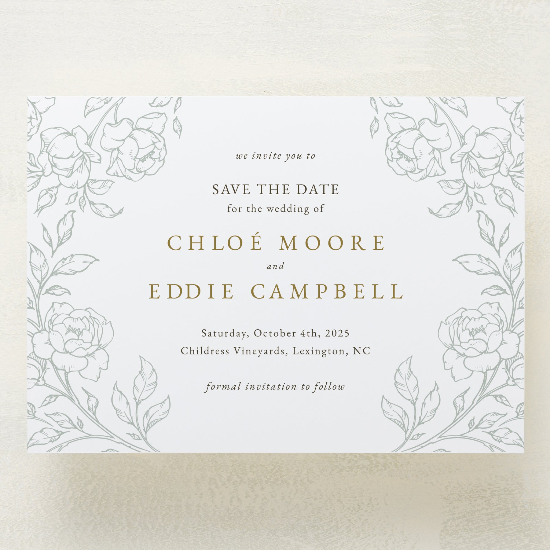 (Sample) Climbing Roses Save The Date