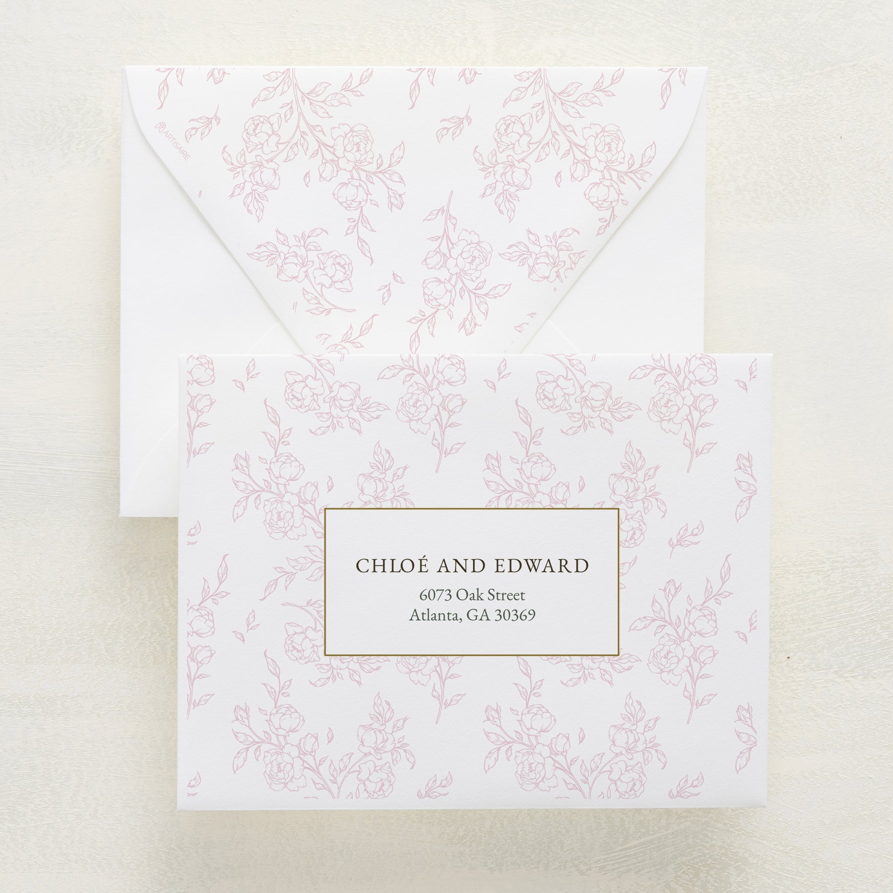 (Sample) Climbing Roses Addressed Envelopes