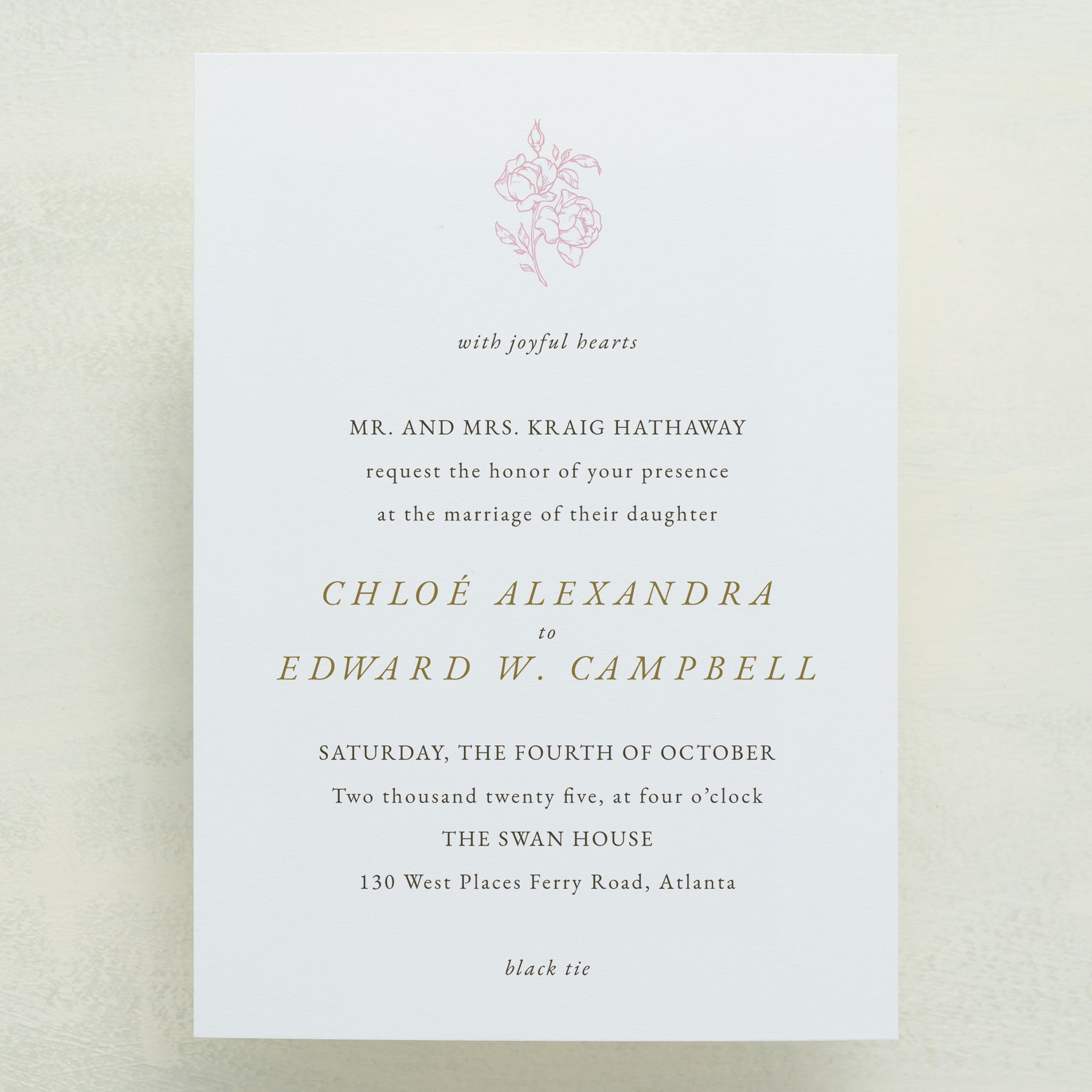 (Sample) Climbing Roses Wedding Invitations