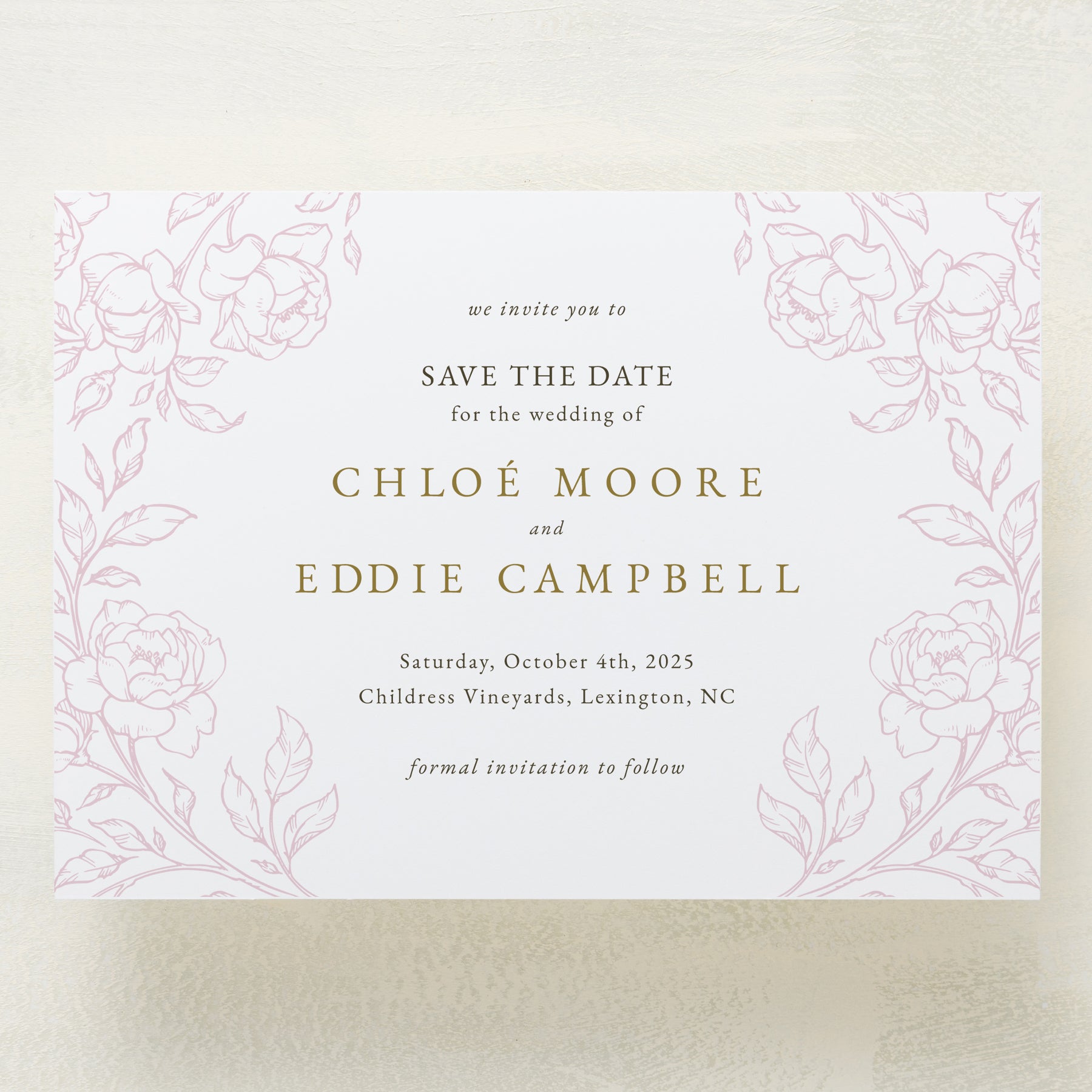 (Sample) Climbing Roses Save The Date