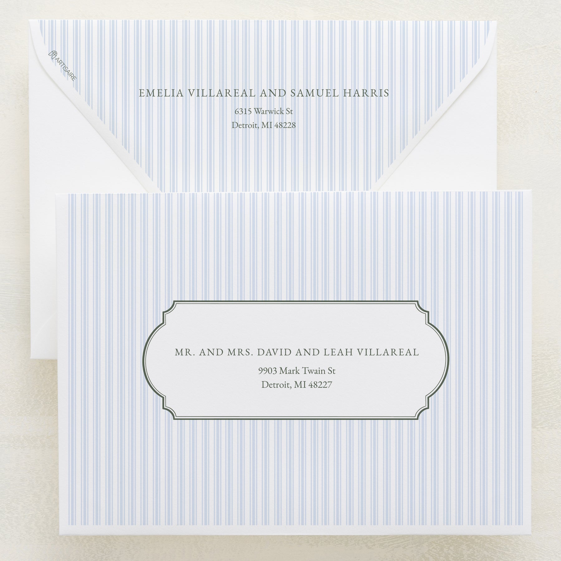 (Sample) Tete A Tete Addressed Envelopes