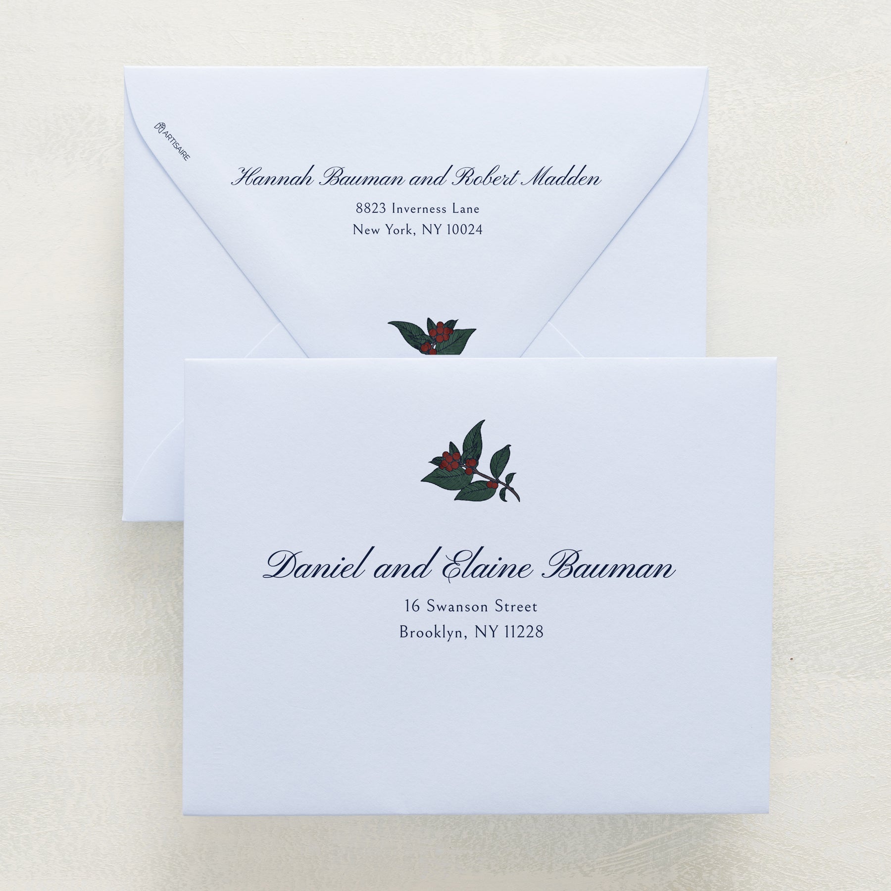 Holly Berry Addressed Envelopes