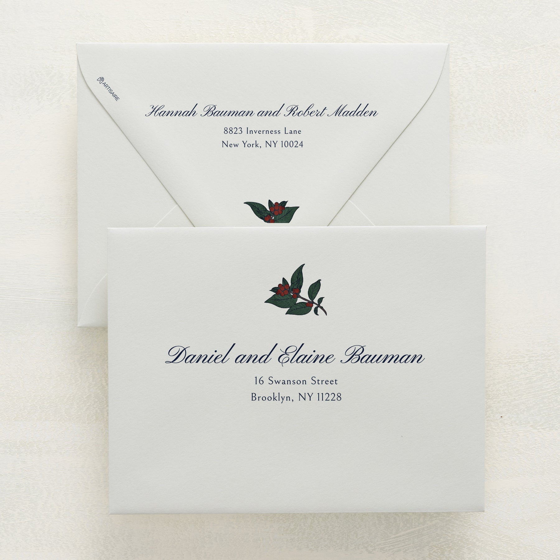 Holly Berry Addressed Envelopes