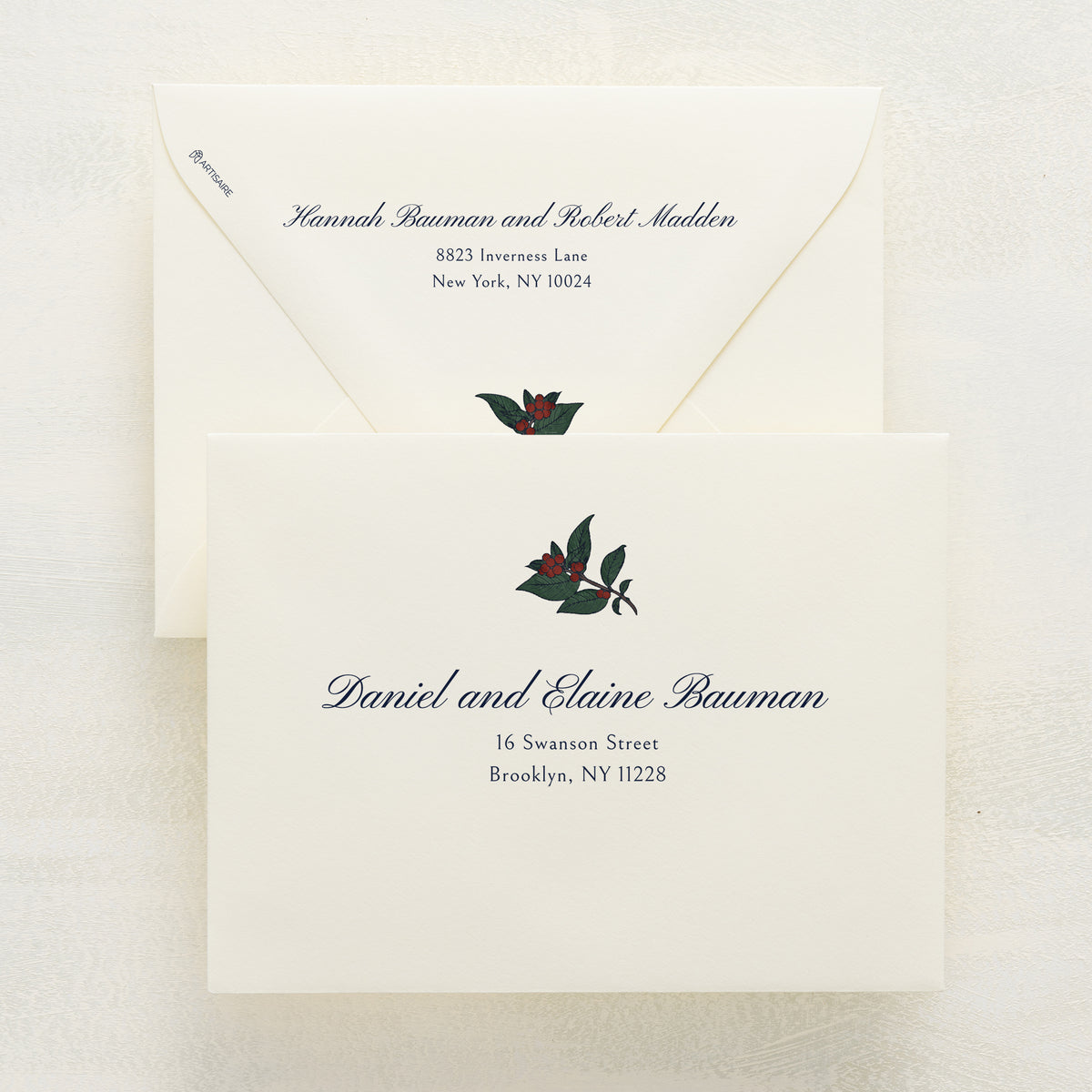 Holly Berry Addressed Envelopes