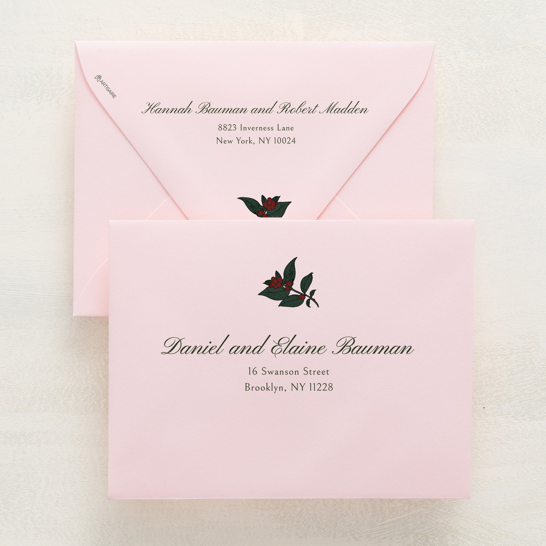 Holly Berry Addressed Envelopes