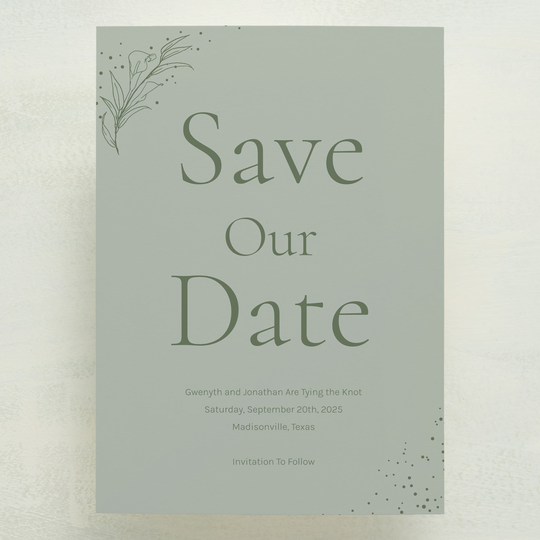 (Sample) Full Bloom Save The Date