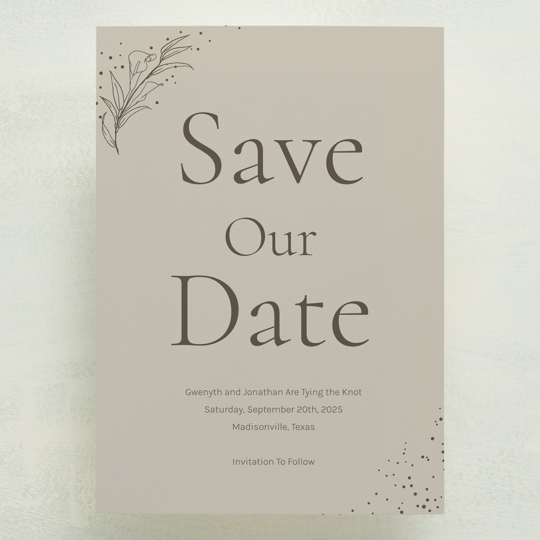 (Sample) Full Bloom Save The Date