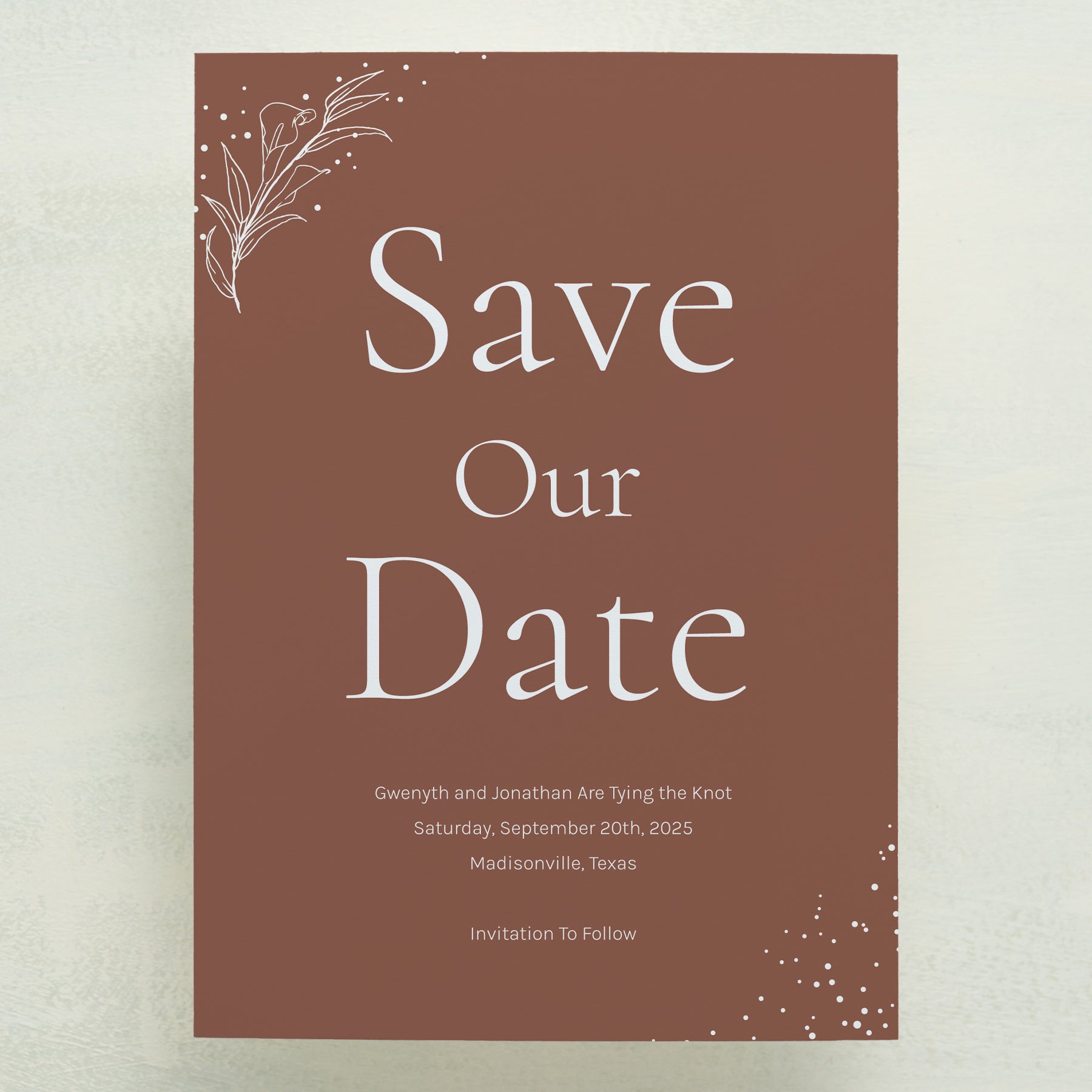 (Sample) Full Bloom Save The Date