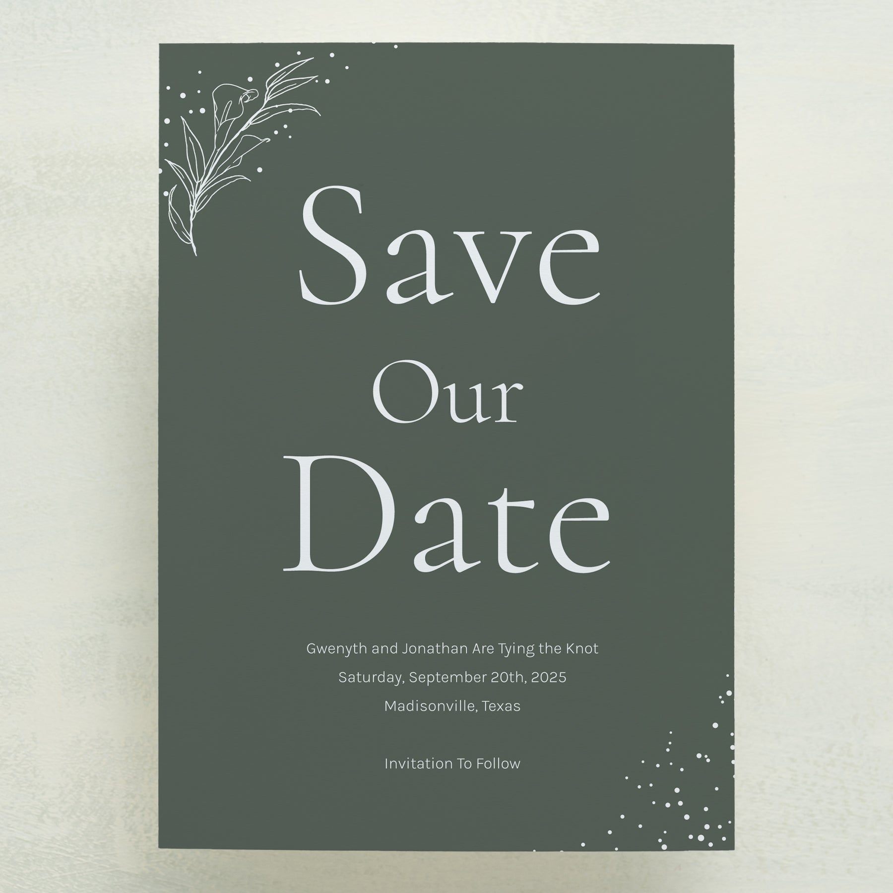 (Sample) Full Bloom Save The Date