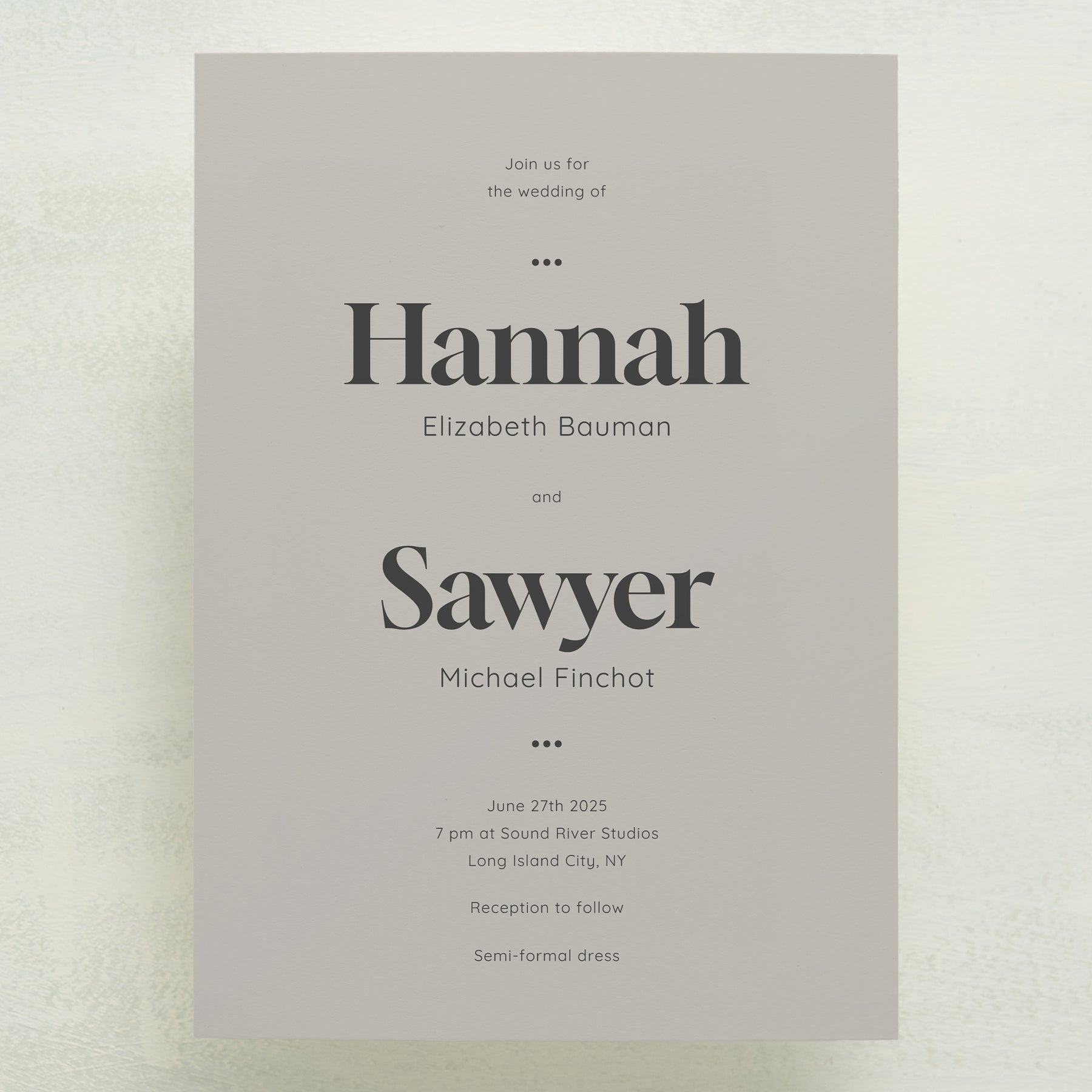 (Sample) Manhattan Wedding Invitations