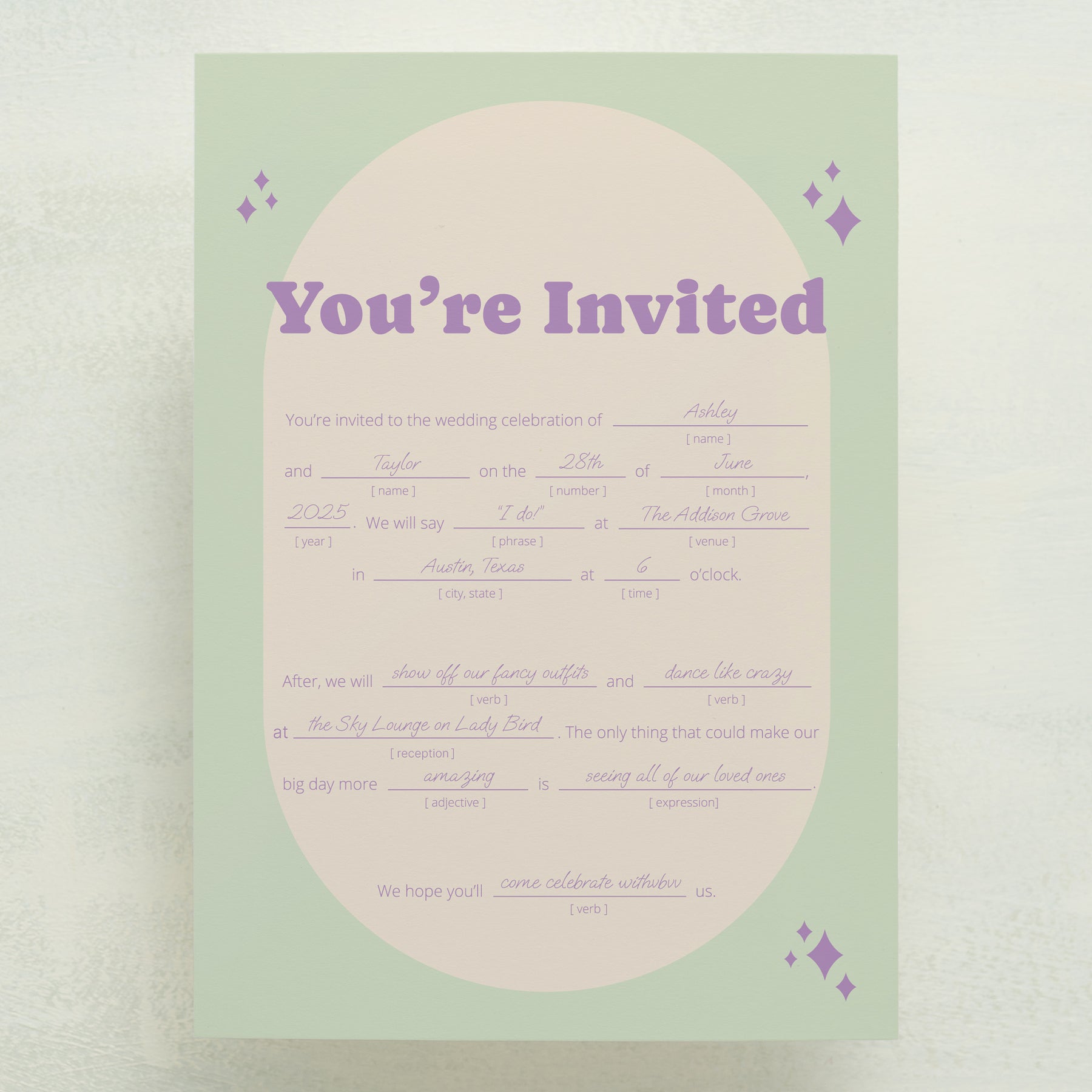 (Sample) Wedlibs Wedding Invitations