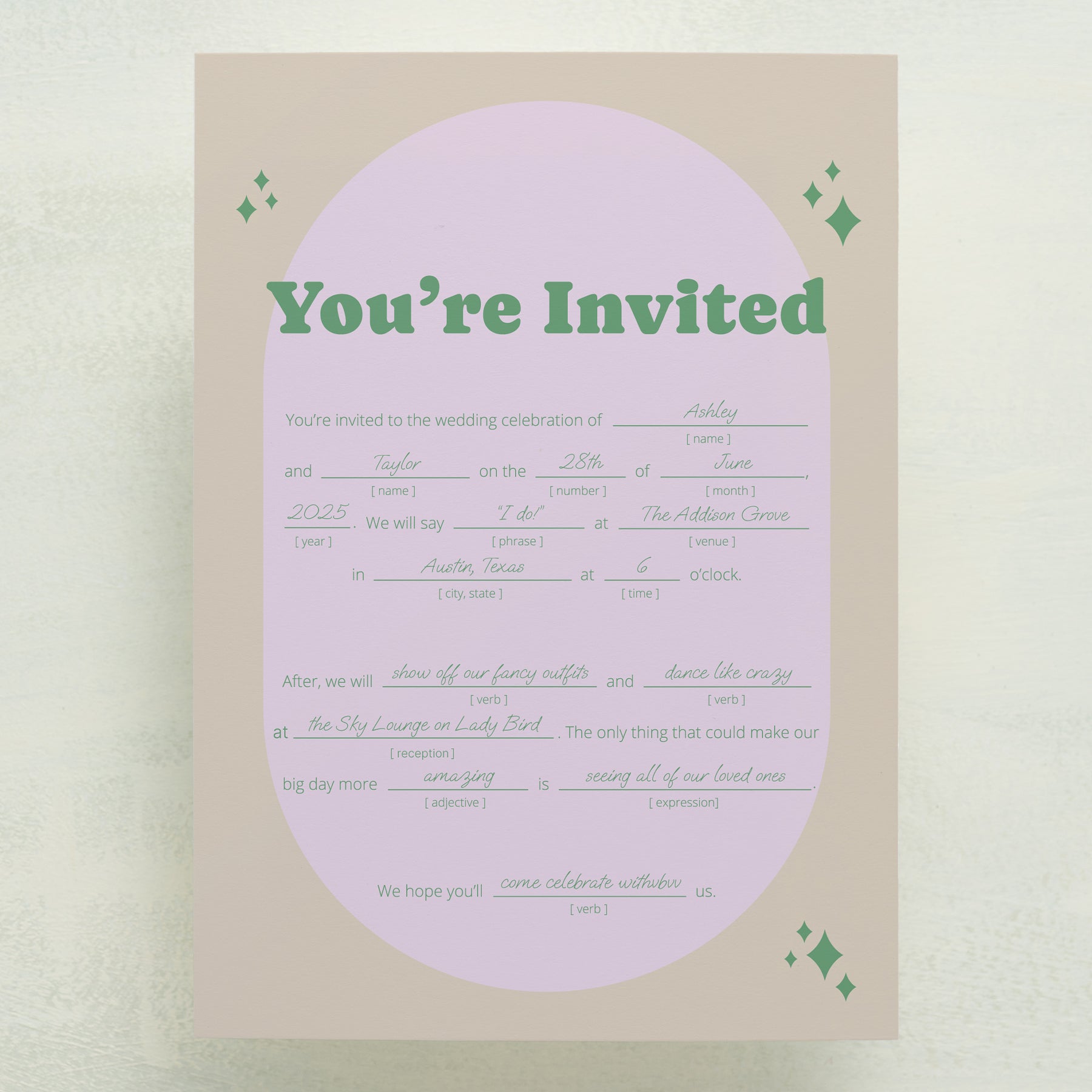 (Sample) Wedlibs Wedding Invitations