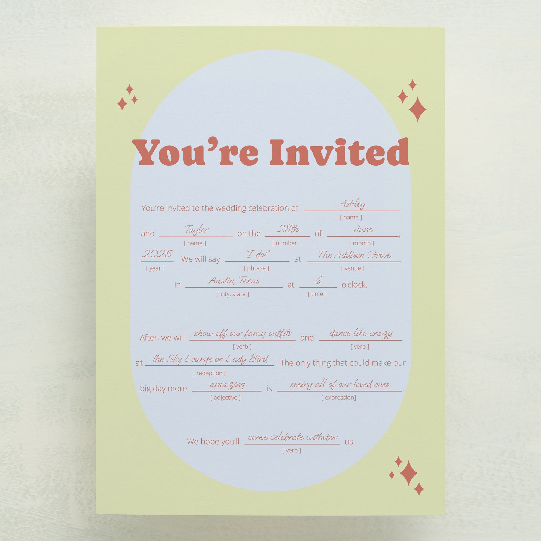 Wedlibs Wedding Invitations (Sample)