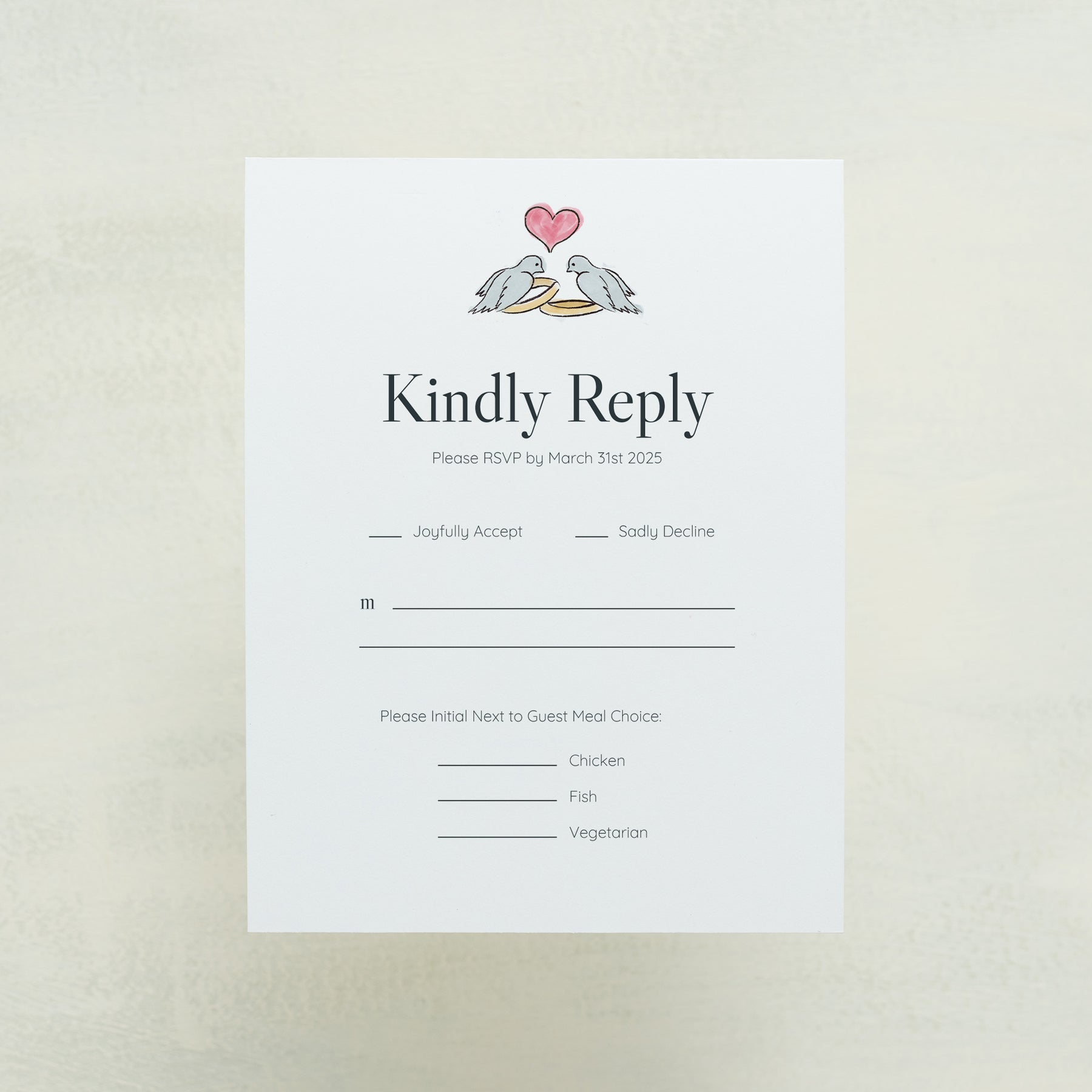 Lovebirds RSVP Cards