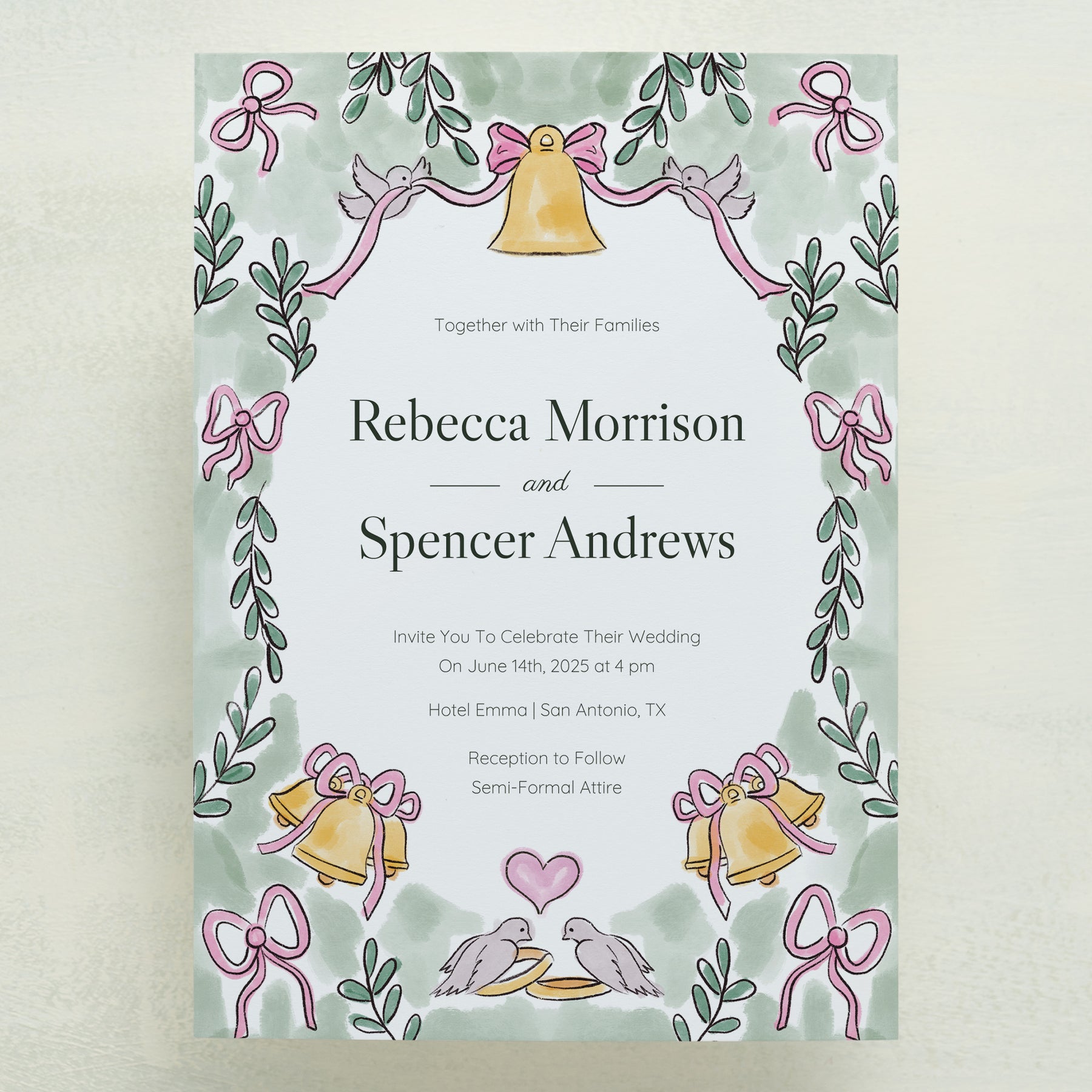 (Sample) Lovebirds Wedding Invitations