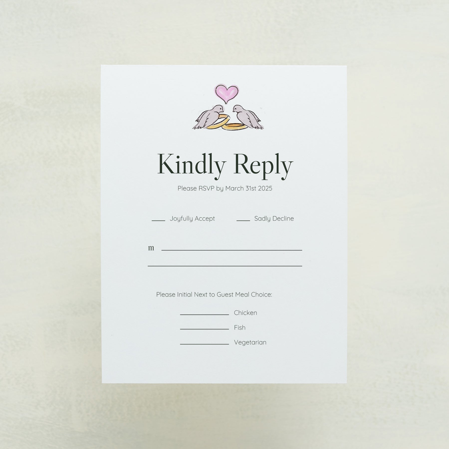 Lovebirds RSVP Cards