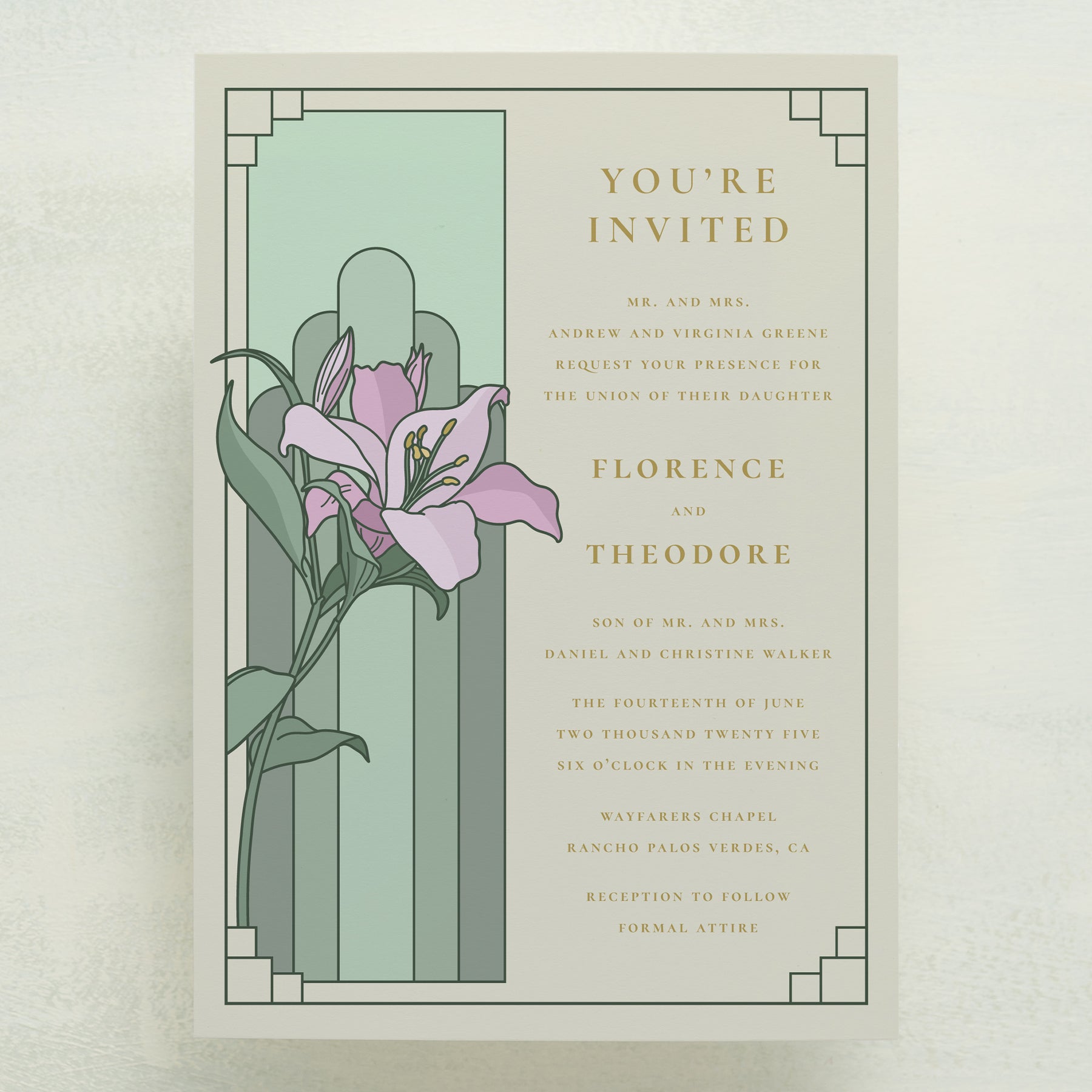 Lily Nouveau Wedding Invitations