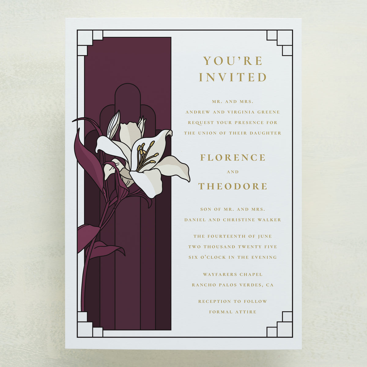 Lily Nouveau Wedding Invitations