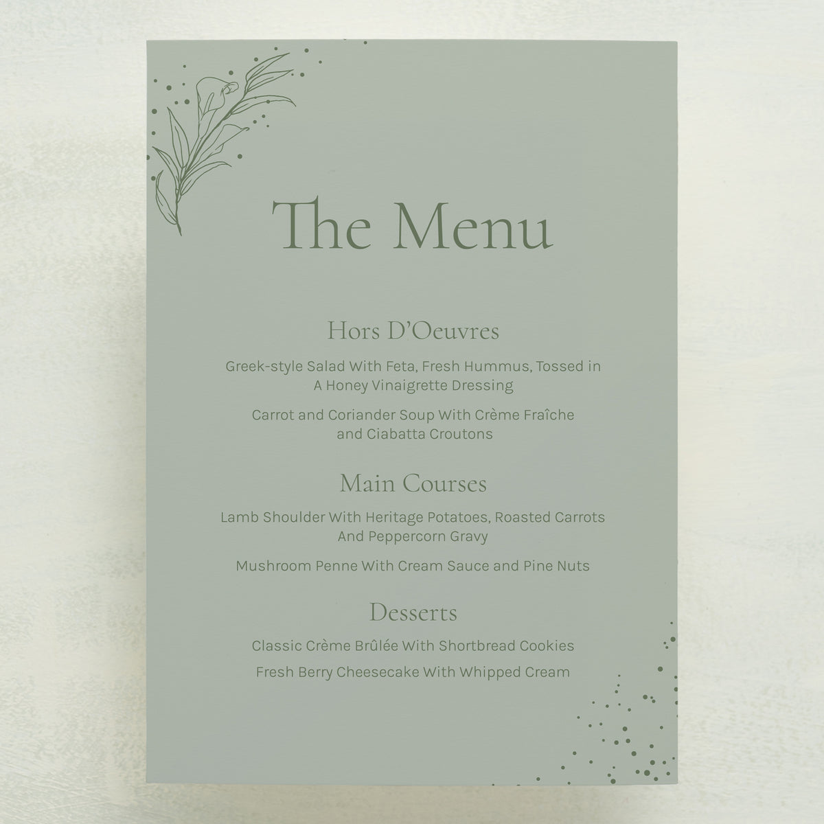 Full Bloom Menu