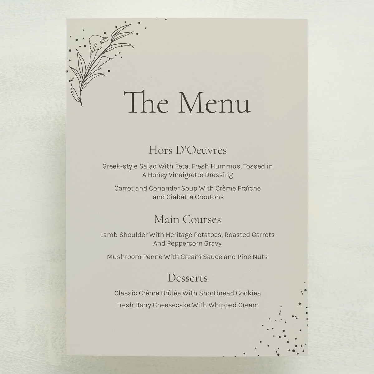Full Bloom Menu