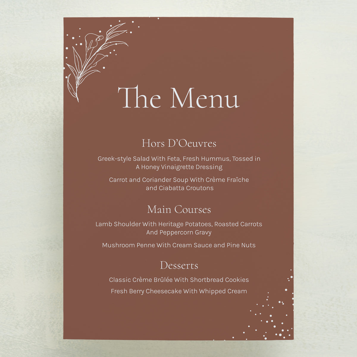 Full Bloom Menu