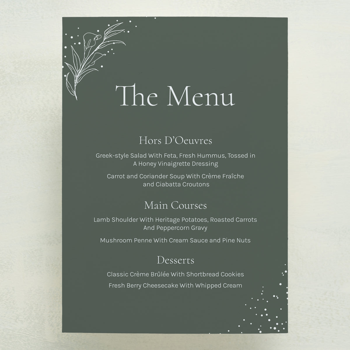 Full Bloom Menu
