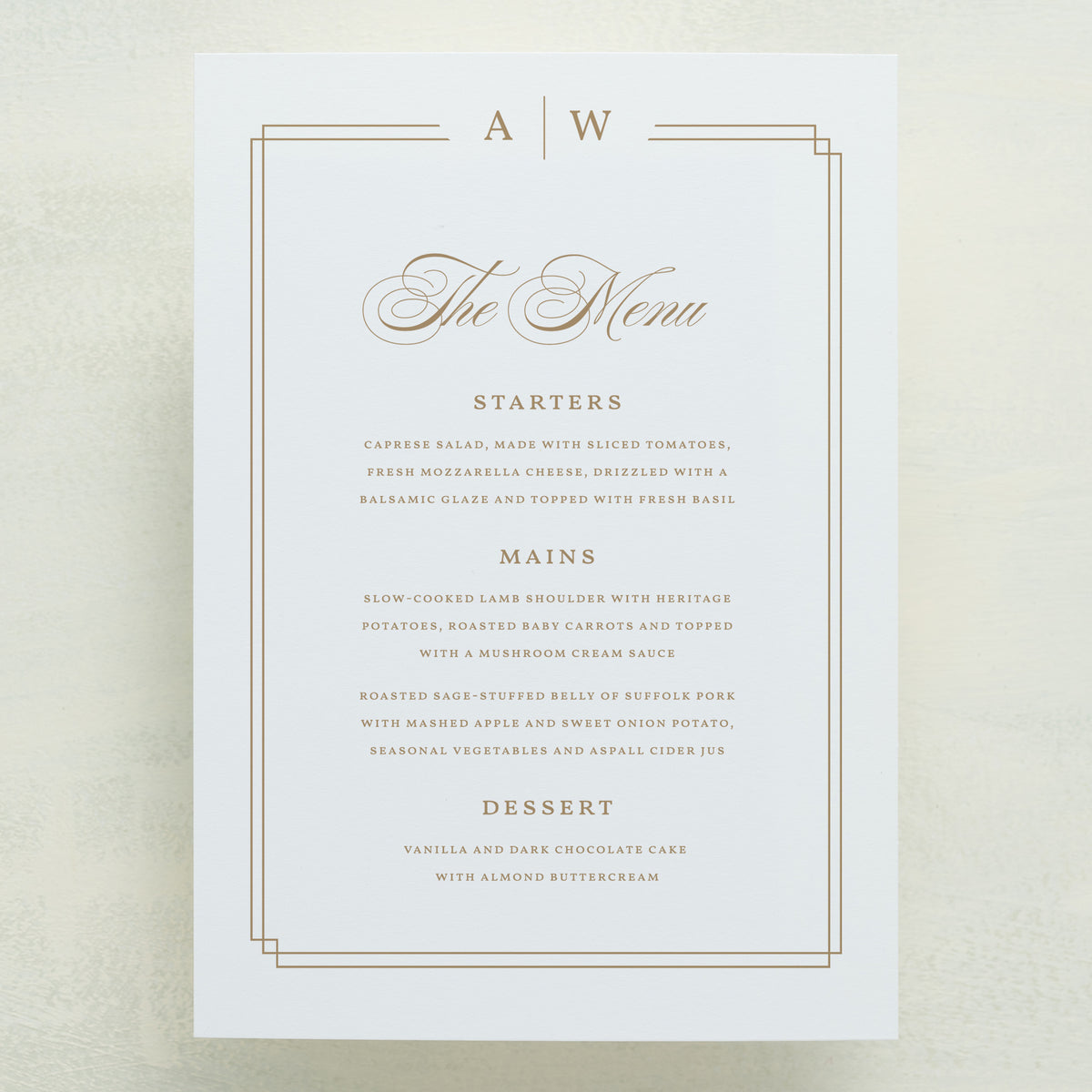 Always Traditional Menu