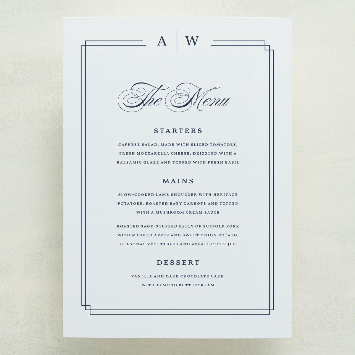 Always Traditional Menu