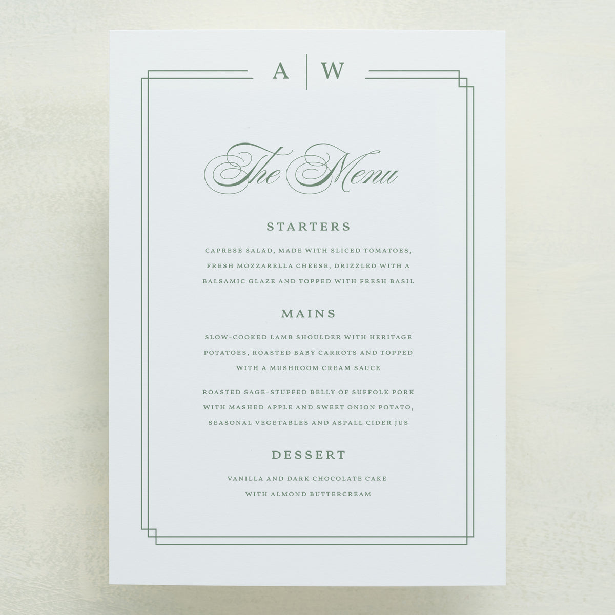 Always Traditional Menu