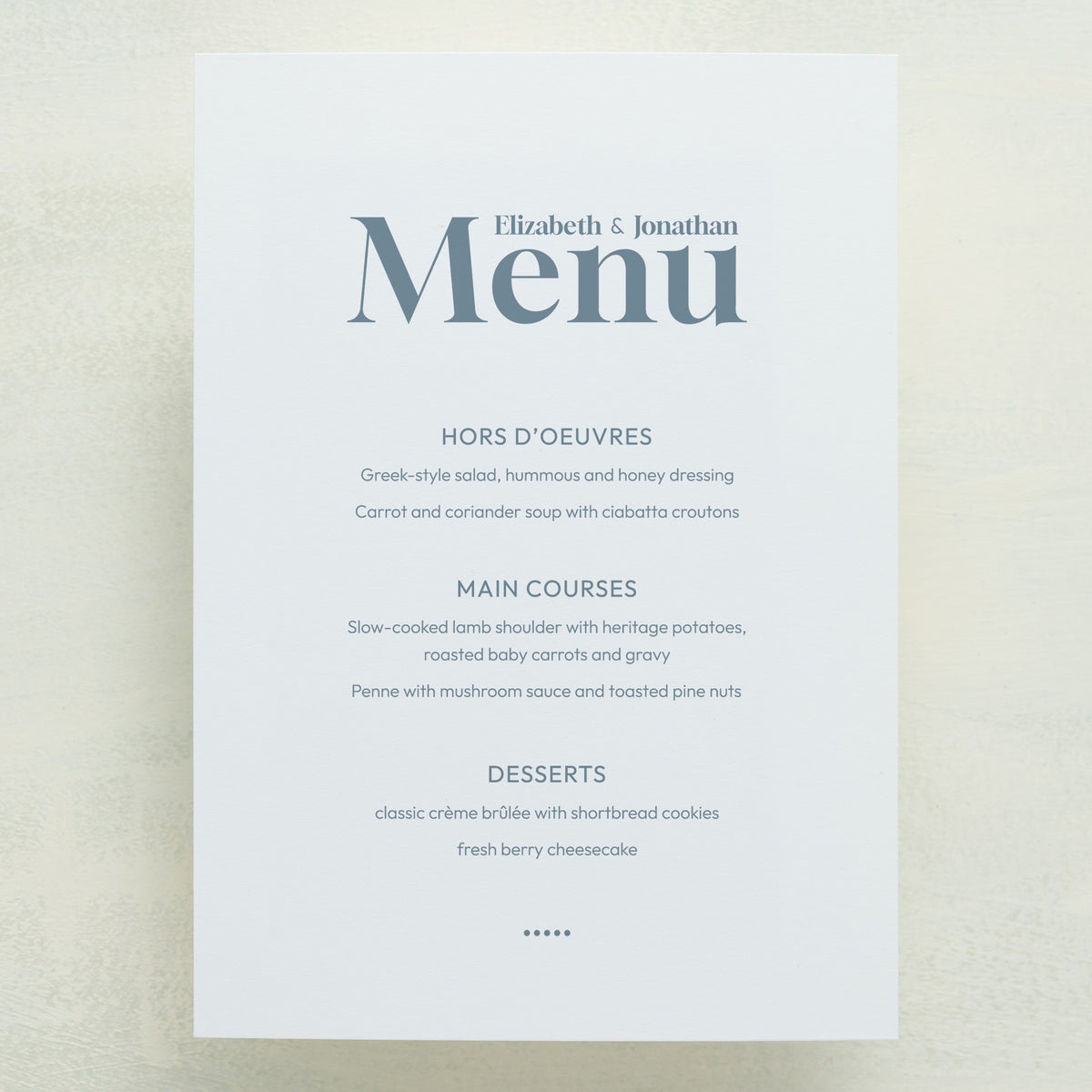 Manhattan Menu