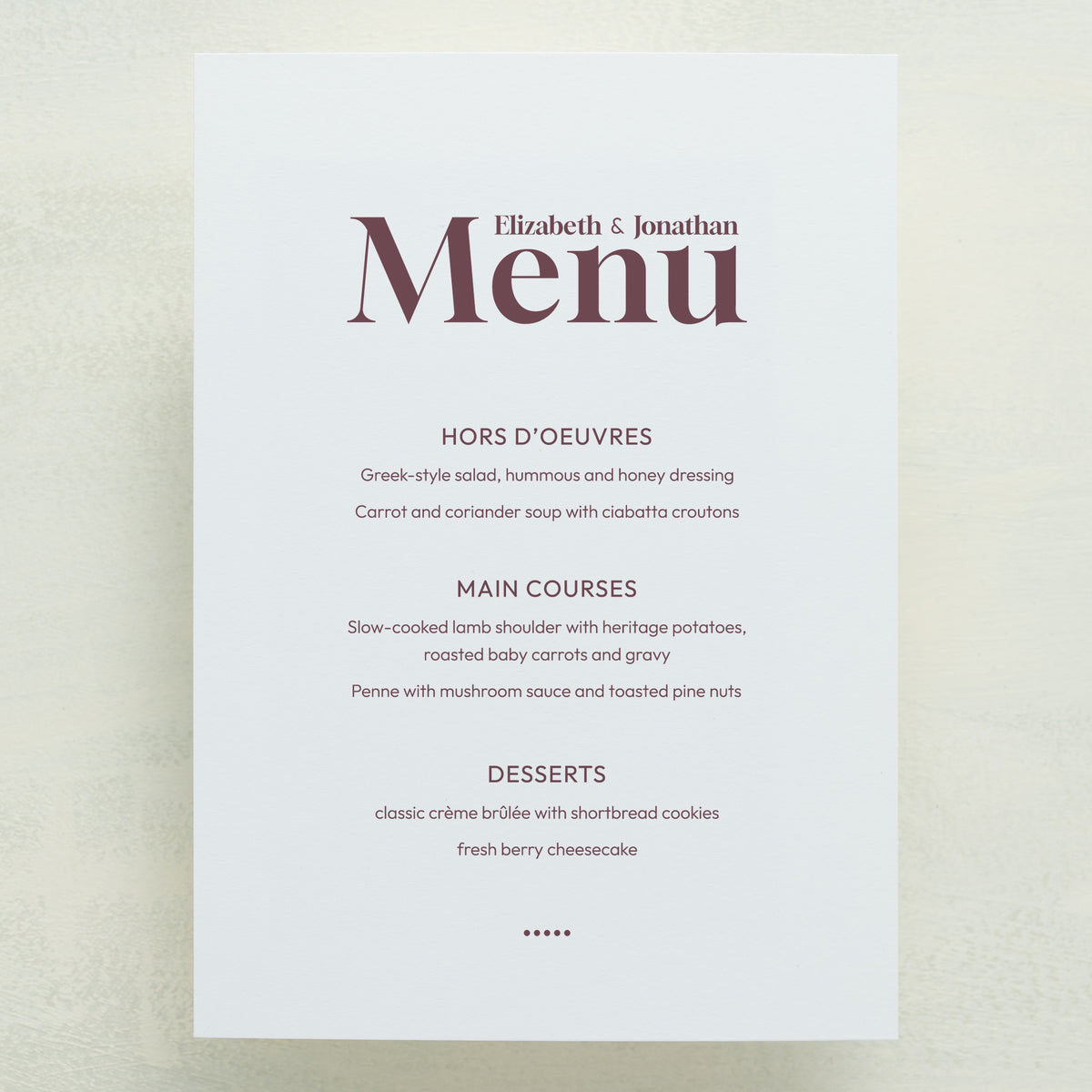 Manhattan Menu