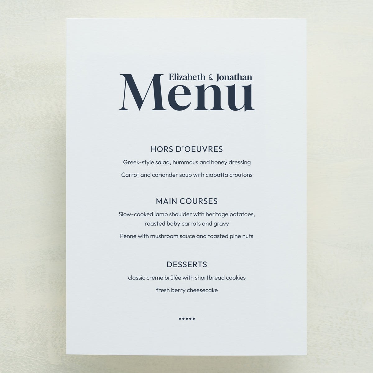 Manhattan Menu