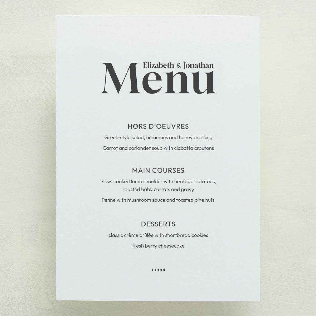 Manhattan Menu