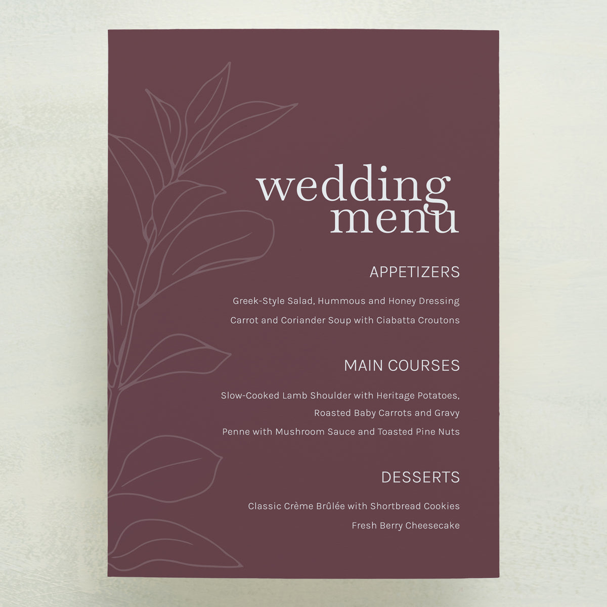 Embellished Menu