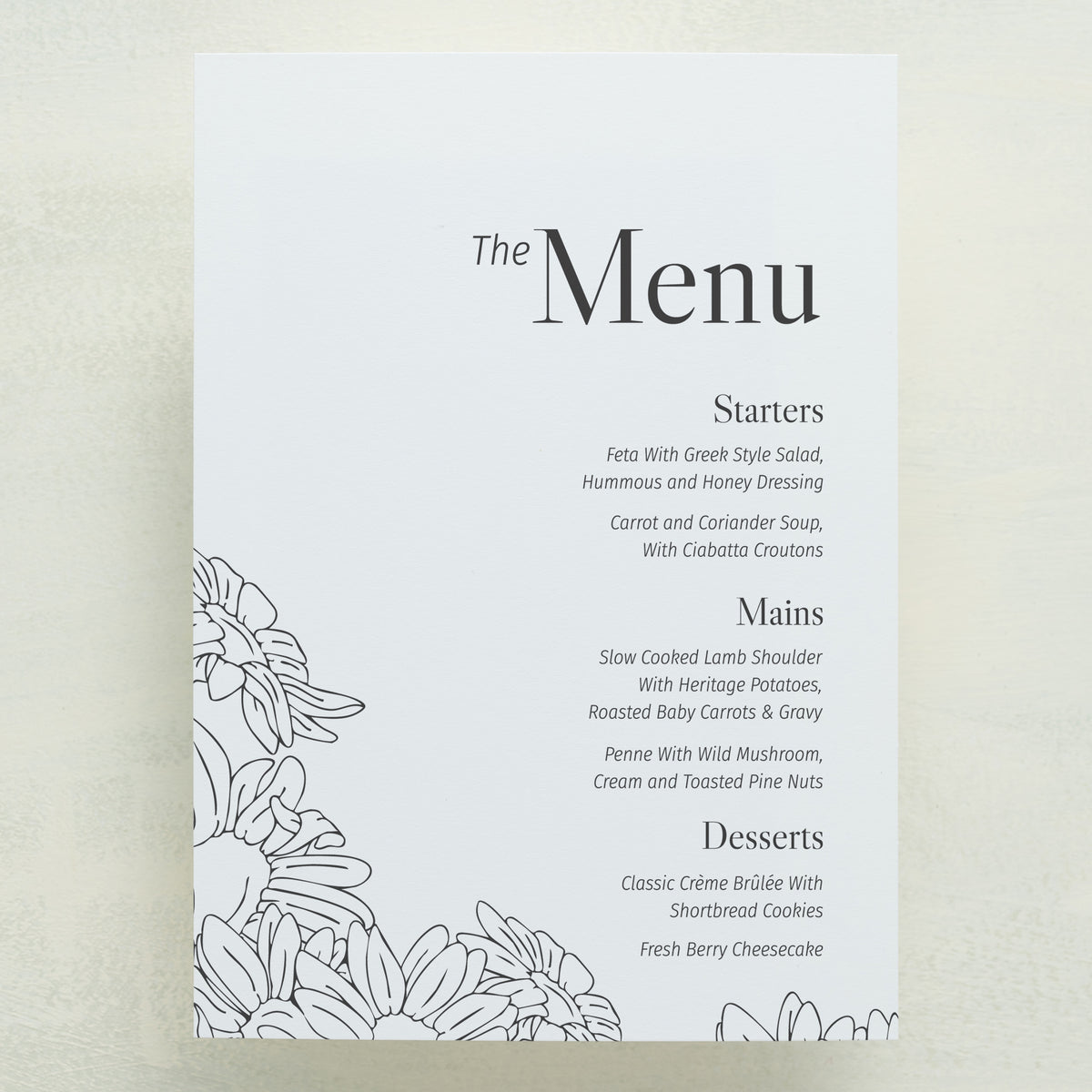 Coming Home Menu