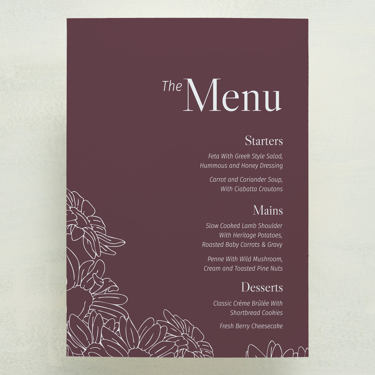 Coming Home Menu