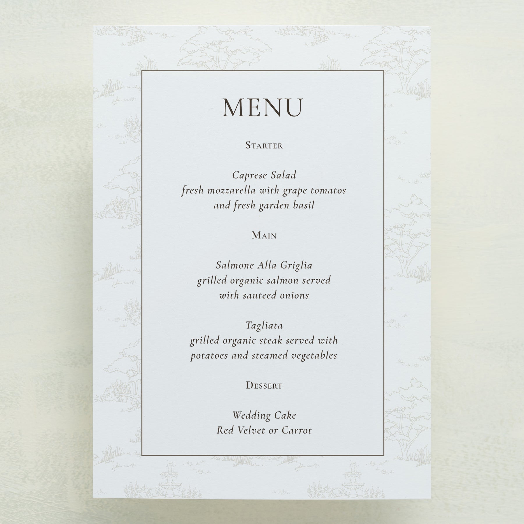 Swan Lake Menu