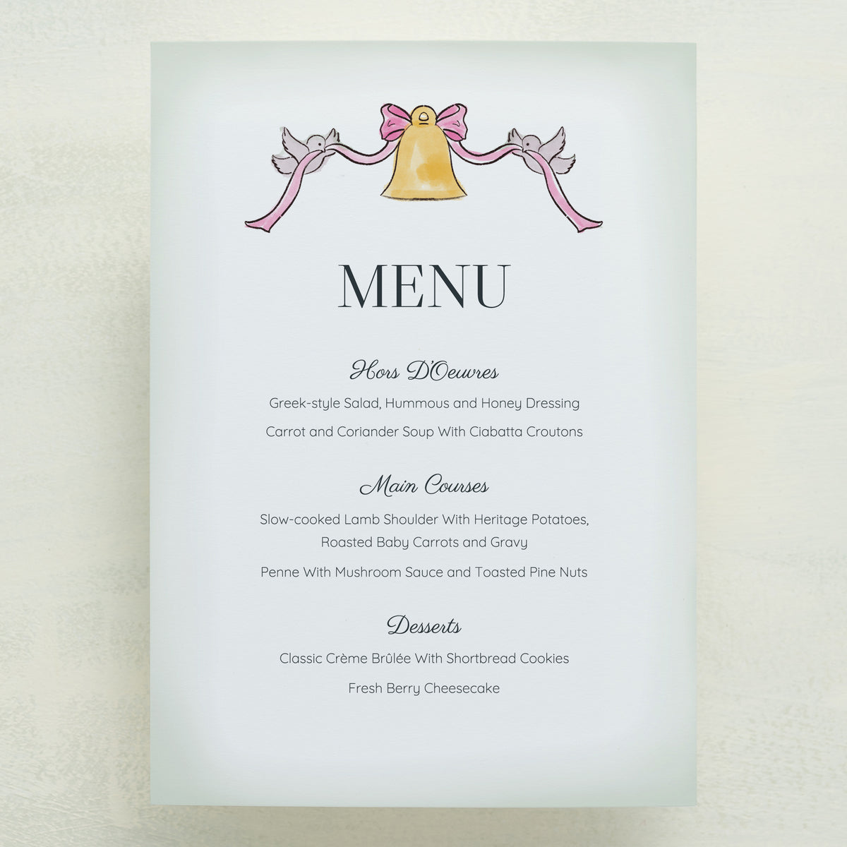 Lovebirds Menu