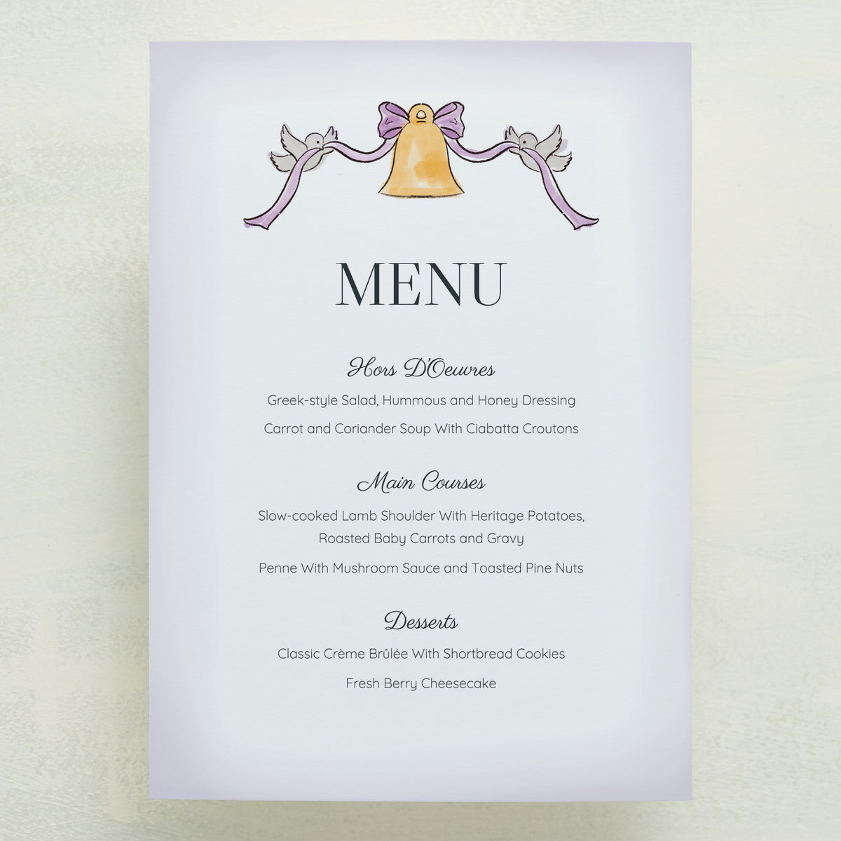 Lovebirds Menu
