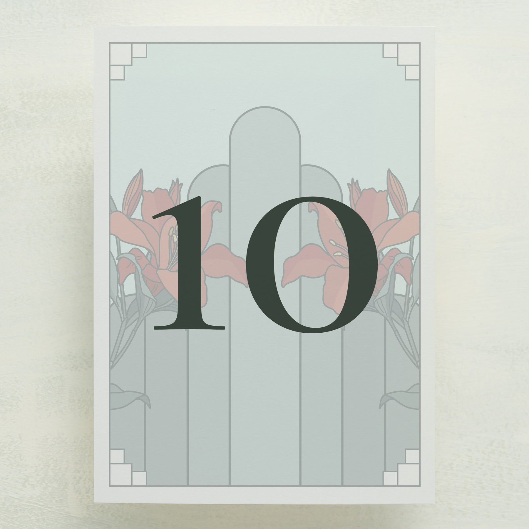 Lily Nouveau Table Number