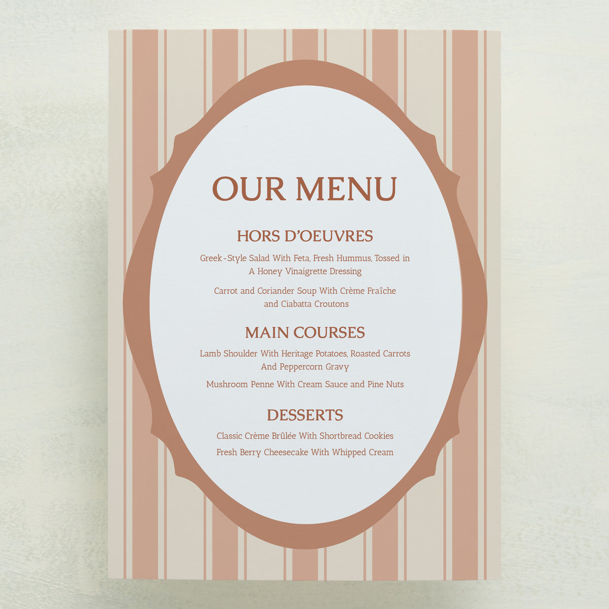 Dearest, Menu