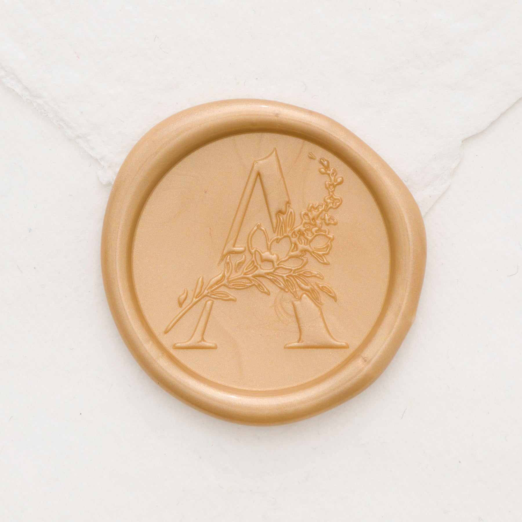 Botanical Single Initial Wax Seals